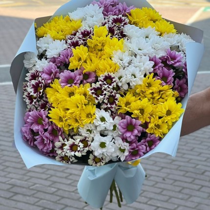 Букет из разноцветных хризантем - купить с доставкой в по Аткарску